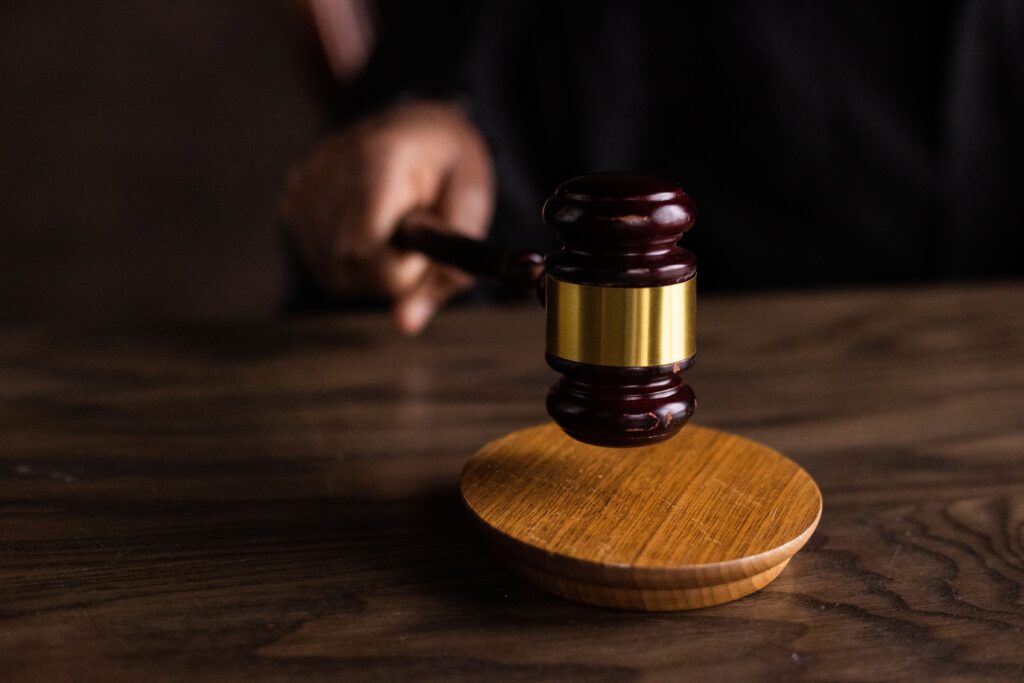 a view of judge hands when final verdict is stated