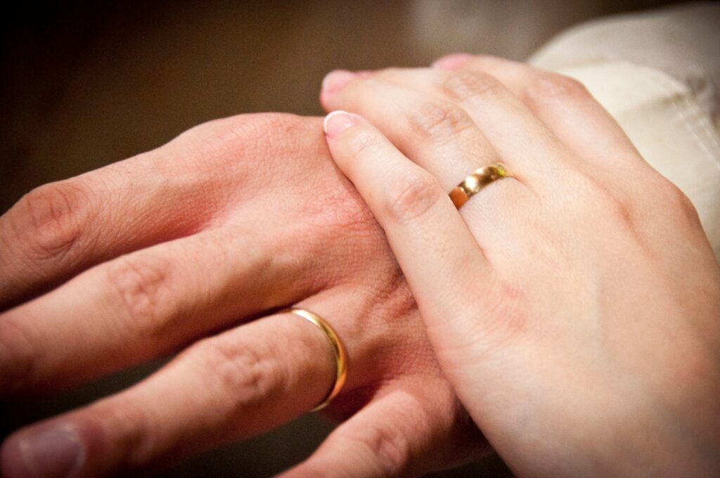 picture of hands from a remarried couple